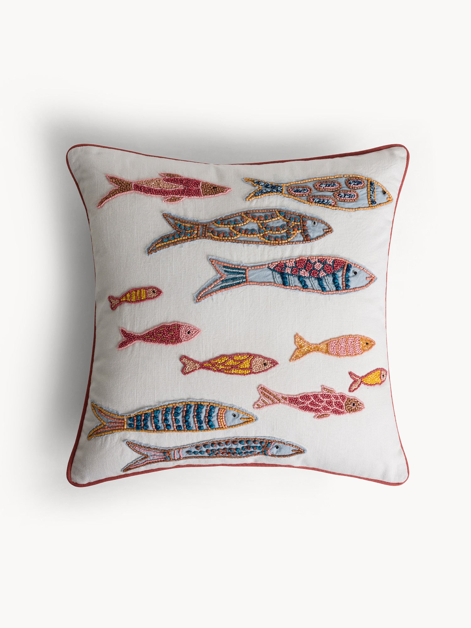 Възглавница COINCASA, CUSHION 7475102, апликация и бродеия, бяла