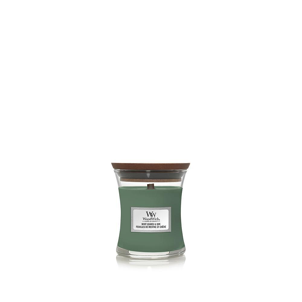 СВЕЩ WOOD WICK MINI JAR - MINT LEAVES&OAK