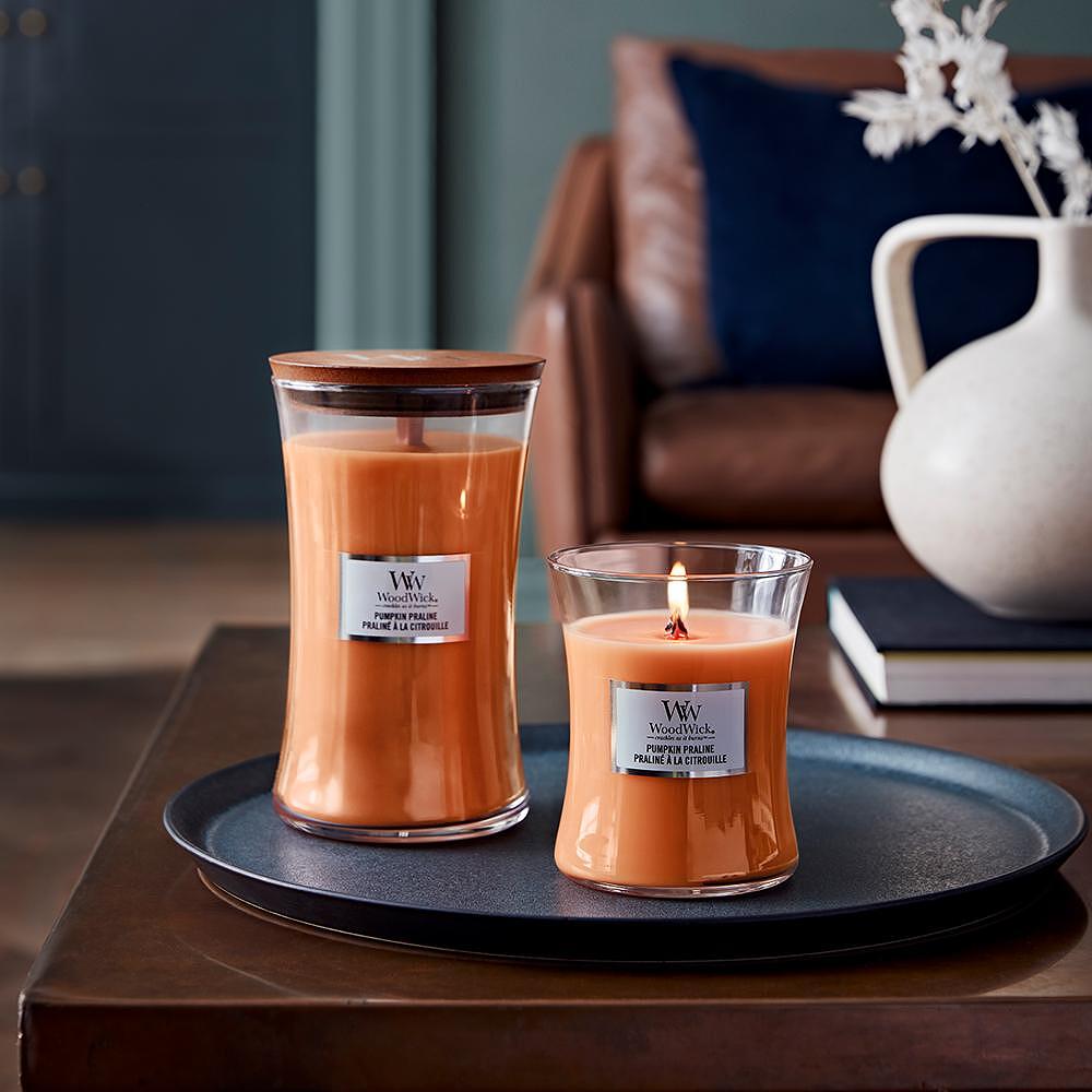 СВЕЩ WOOD WICK MINI JAR - PUMPKIN PRALINE / ТИКВЕН БОНБОН/1720905E